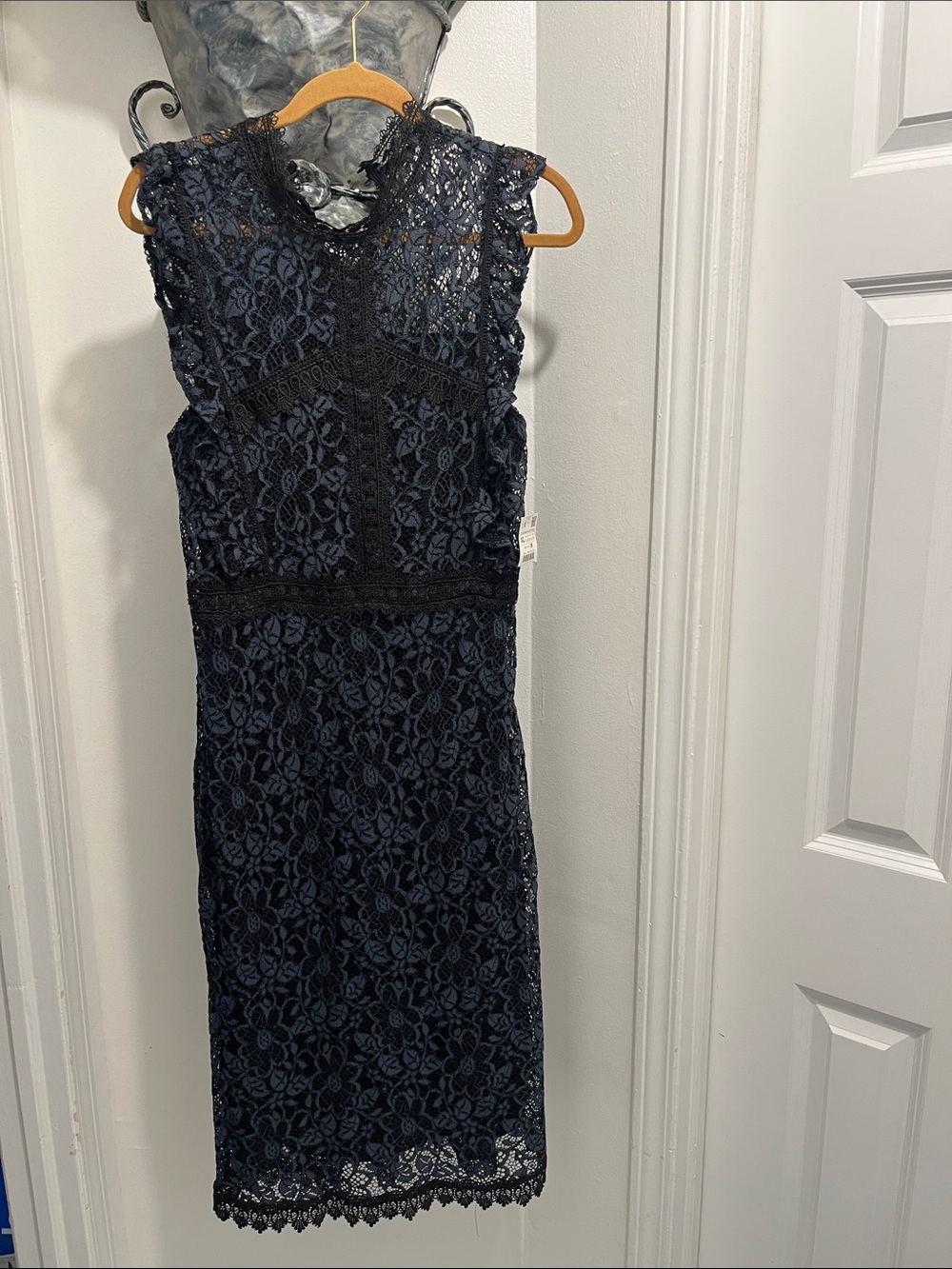 Zara Navy Lace Midi Dress